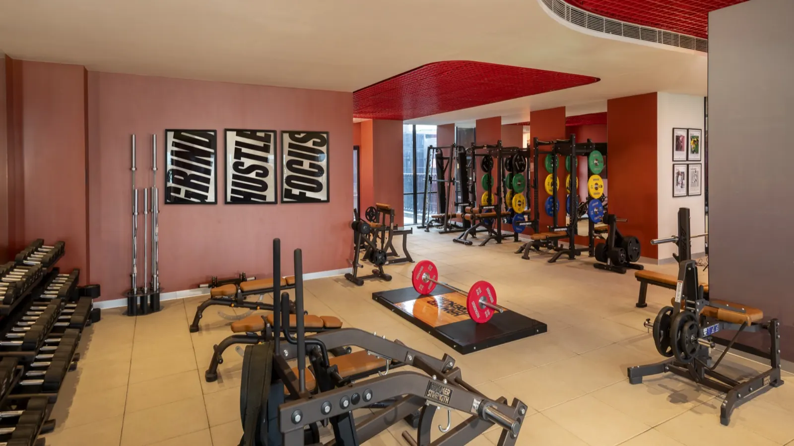Free-weight and strength training floor